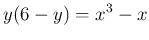 $\displaystyle y(6-y)=x^3-x
$