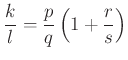 $\displaystyle \frac{k}{l}=\frac{p}{q}\left(1+\frac{r}{s}\right)
$