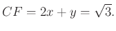 $\displaystyle CF=2x+y=\sqrt{3}.
$