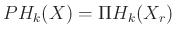 $\displaystyle PH_k(X)=\Pi H_k (X_r)
$