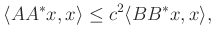 $\displaystyle \langle AA^*x,x\rangle\leq c^2\langle BB^*x,x\rangle,
$