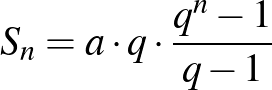 $S_{n}=a \cdot q \cdot \frac{q^{n}-1}{q-1}$